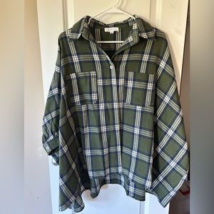 Never worn oversized flannel top by Mable. Size small.